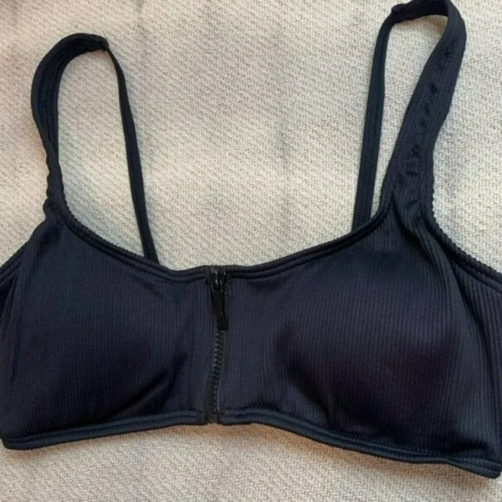 Kate Spade Marco Island Swim Bikini Top Black Size Medium NWT Black